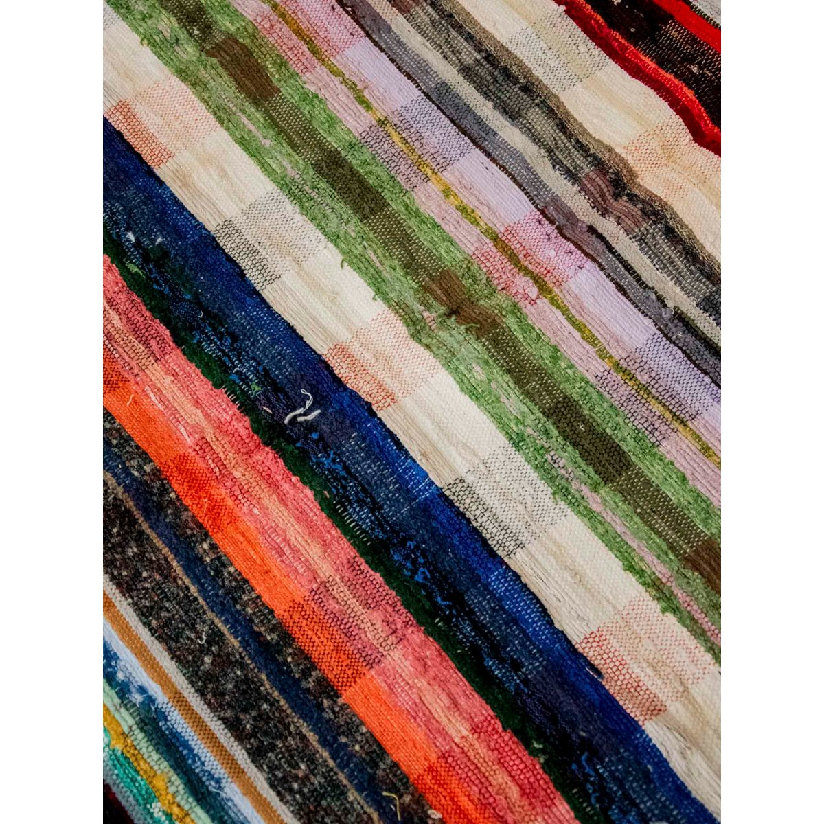 Tapis artisanal rayé Olivier N°122 - Bon état multicolore, DEBONGOUT