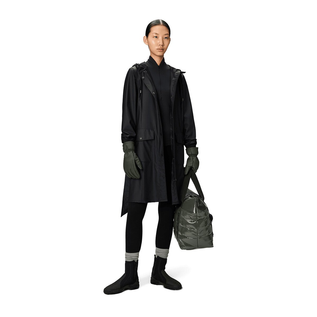 Veste imperméable ceinturée CURVE noir, RAINS