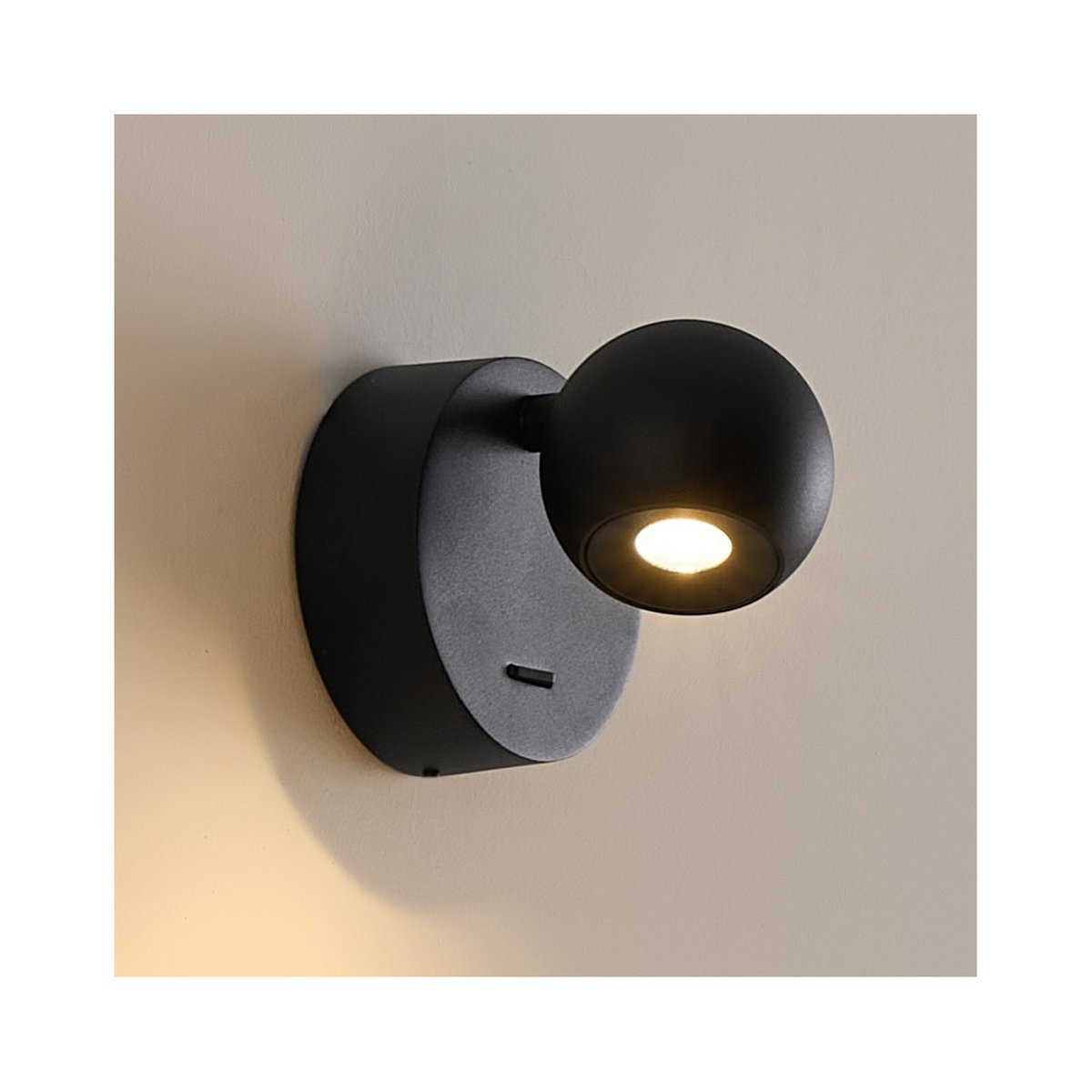 Liseuse murale compacte LED intégrée - LOËN noir, KOSILUM