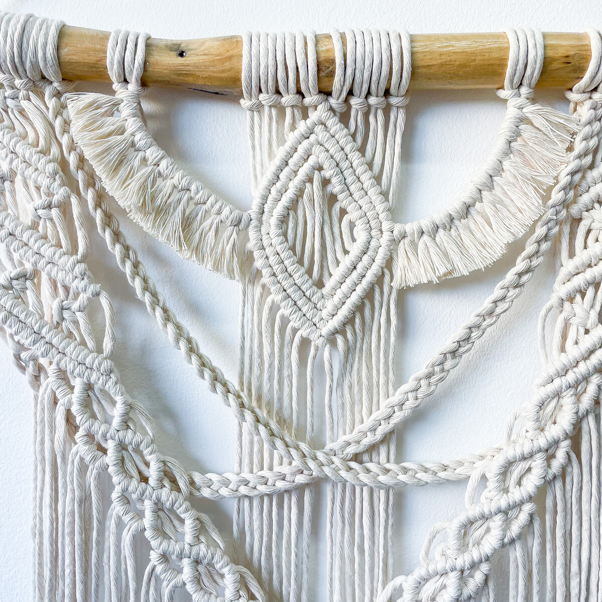 Decoração de parede em macramé TRIBAL, Macramar natural, MACRAMAR