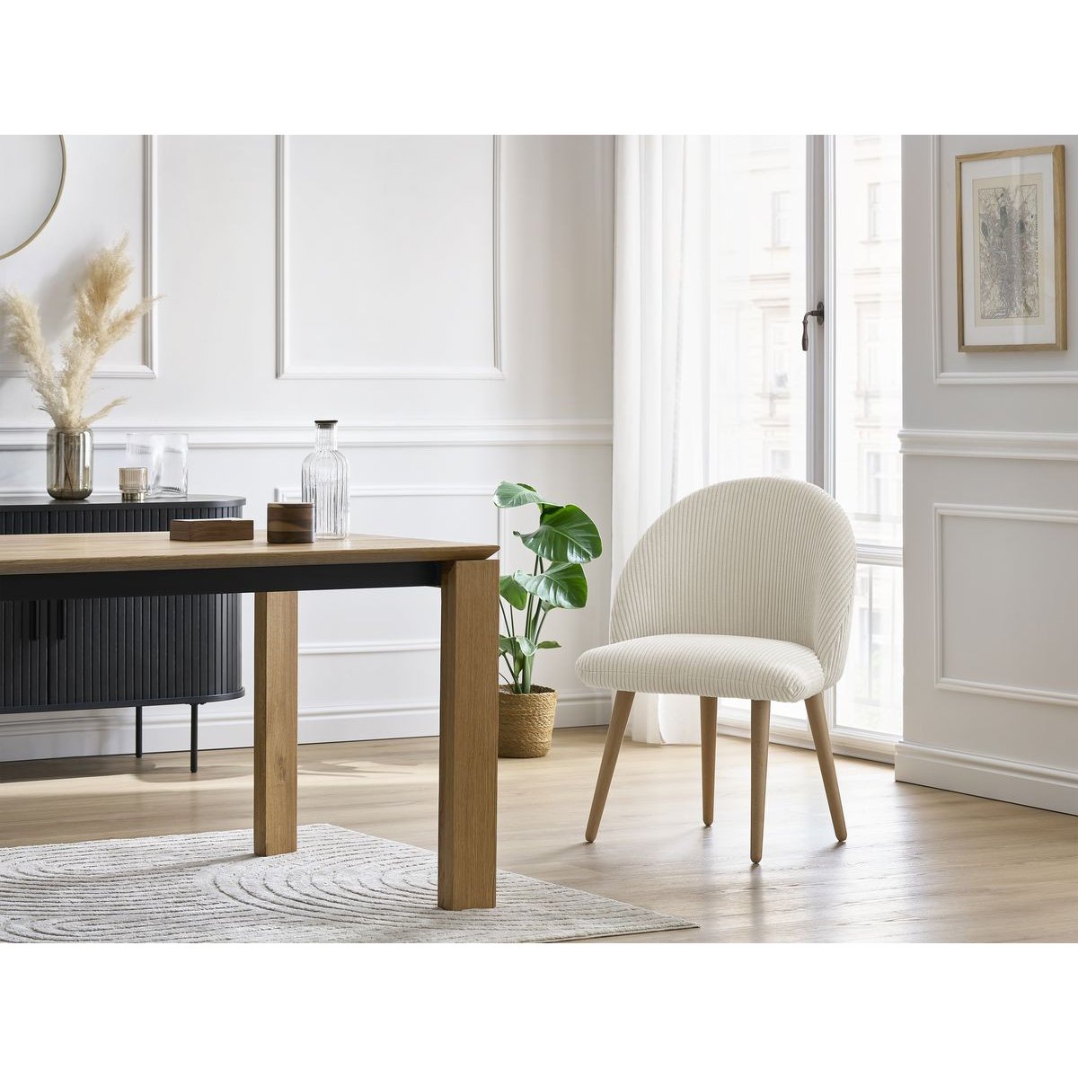 Lot de 4 chaises velours côtelé, LALIE multicolore 2, BOBOCHIC