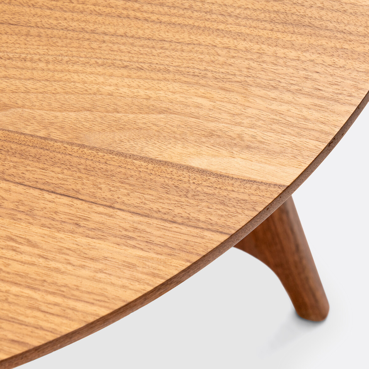 Grande table basse ronde noyer et plaqué, Larsen noyer, LA REDOUTE INTERIEURS