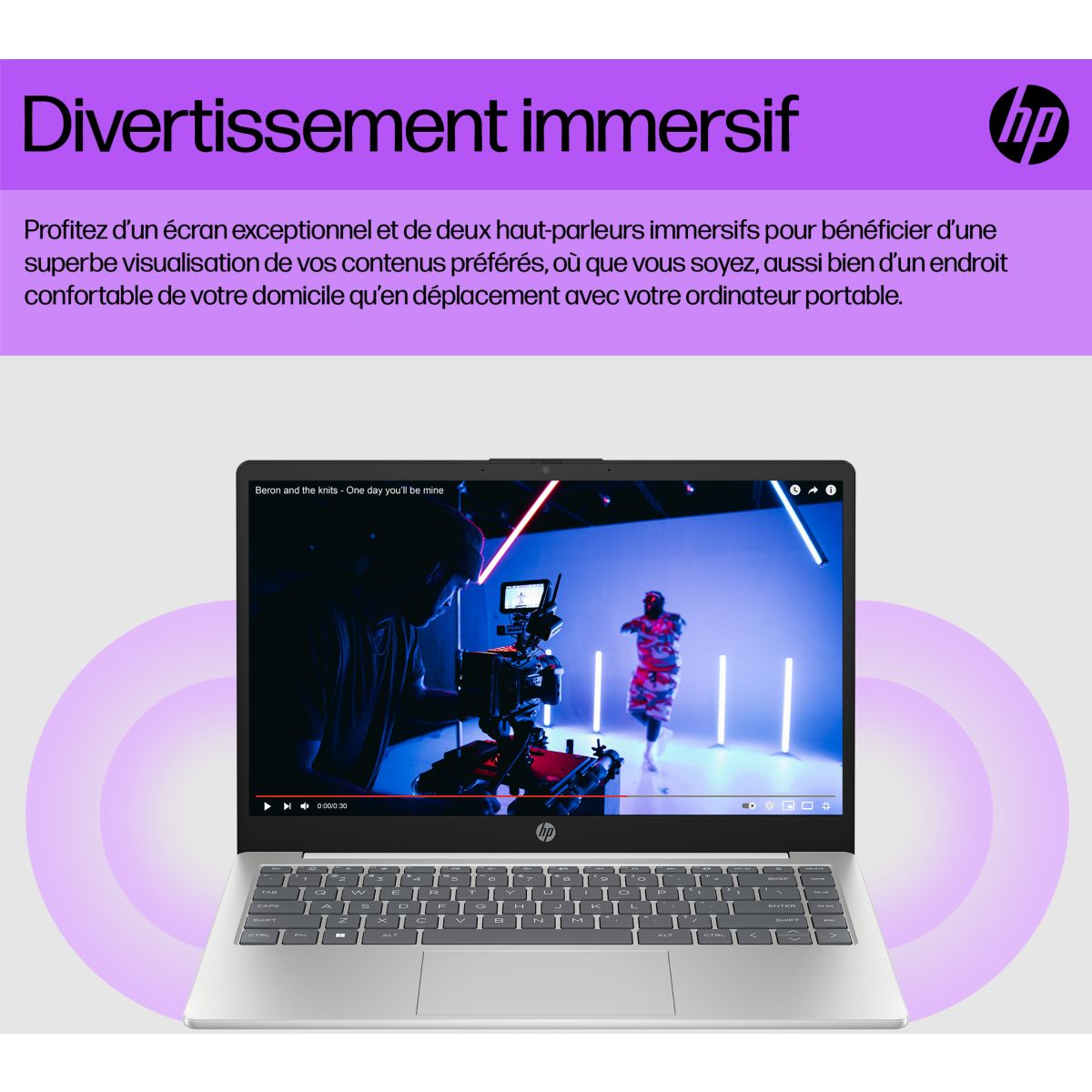 Ordinateur portable 14-em0042nf 14" AMD Ryzen 5 7520U 16 Go RAM DDR4 SSD 512 Go couleur unique, HP