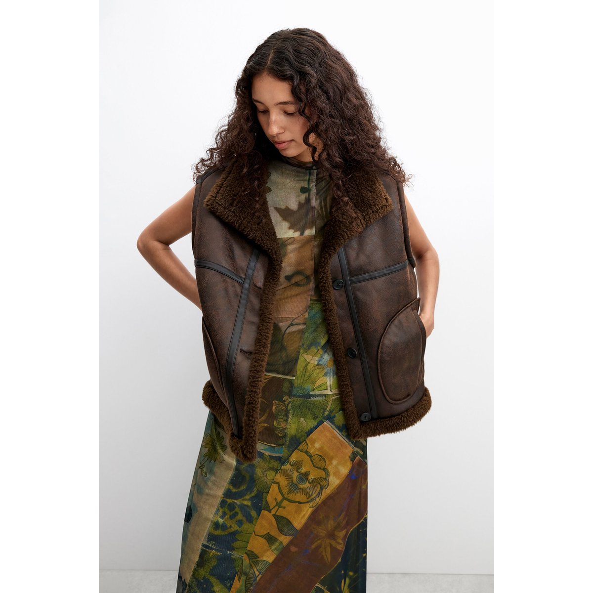 Blouson effet cuir marron, DESIGUAL