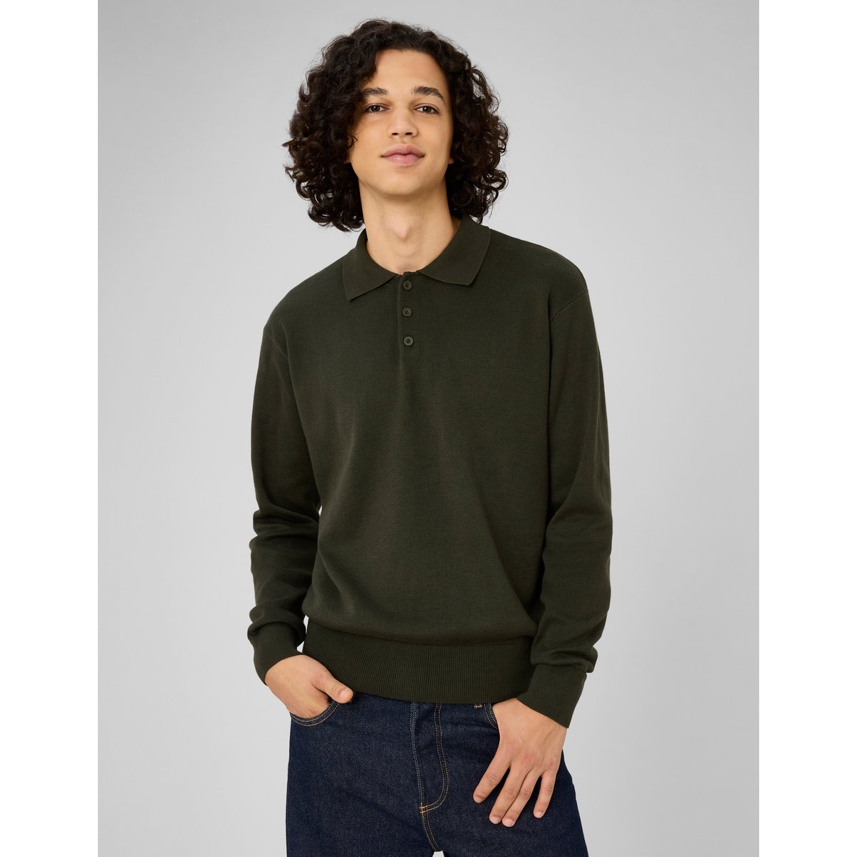 Pull col polo kaki, BZB