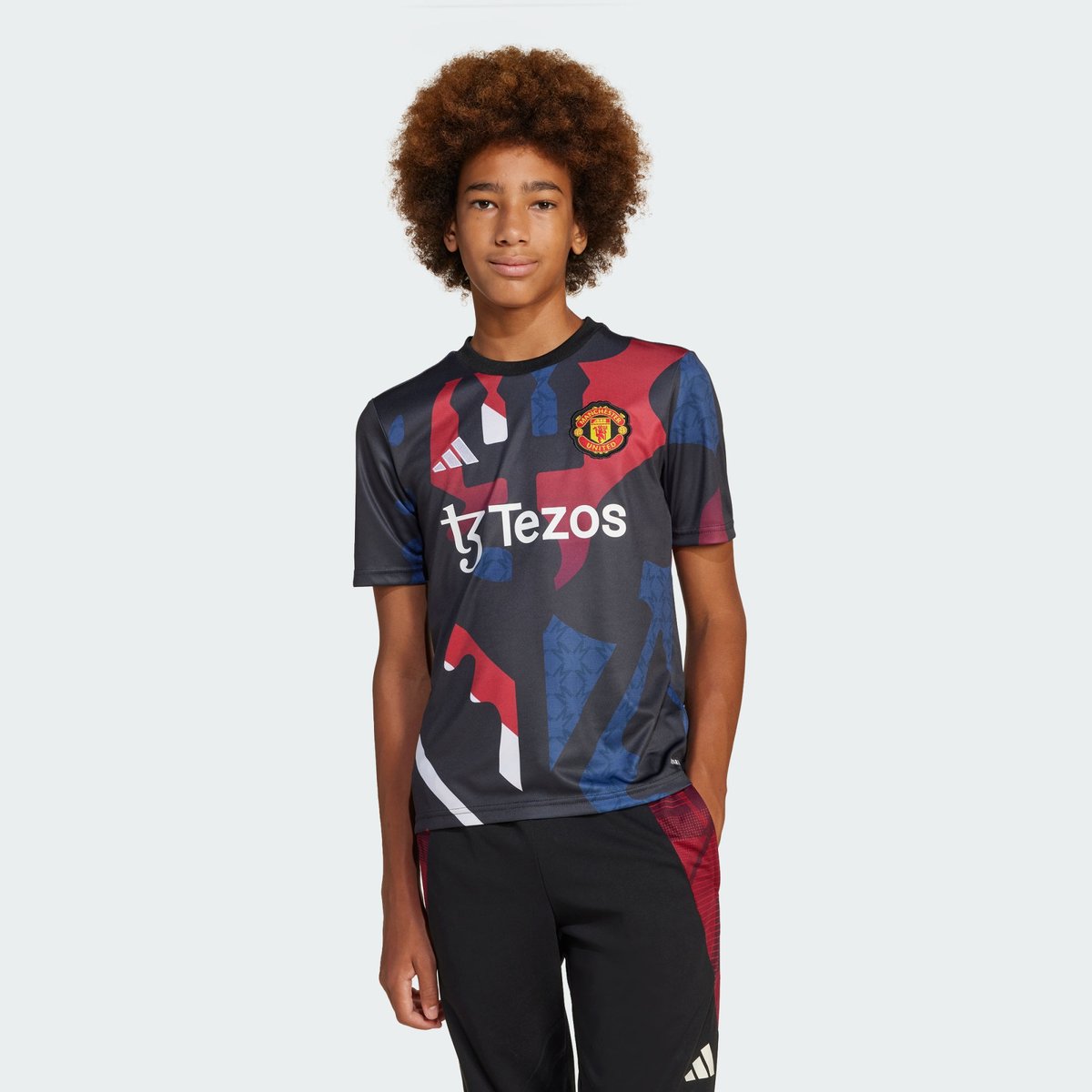 Maillot d'échauffement Manchester United 24/25 Enfants black / mufc red / off white / team coll burgundy 2, adidas Performance