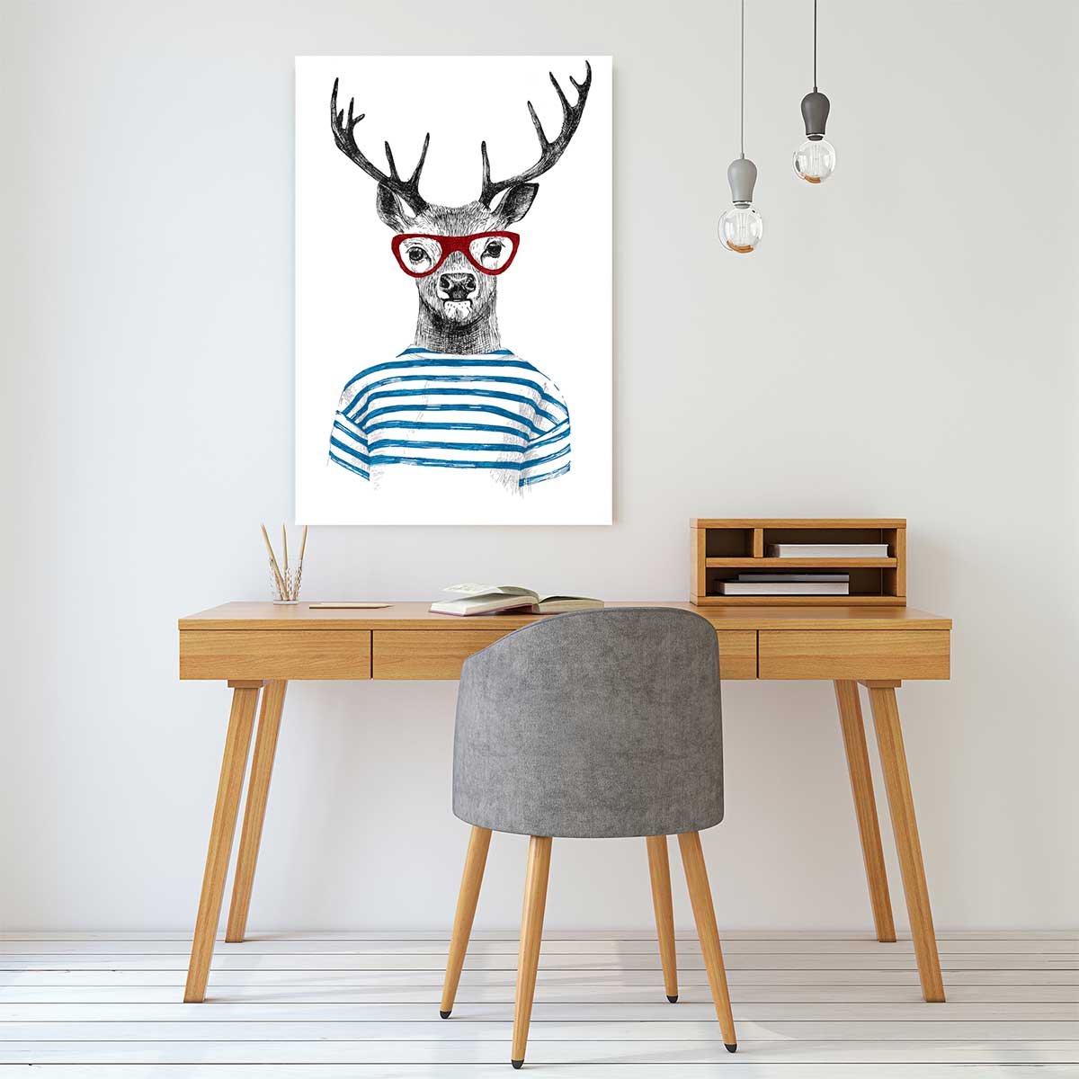 Tableau chambre enfant cerf à lunette tableau alu dibond, HEXOA