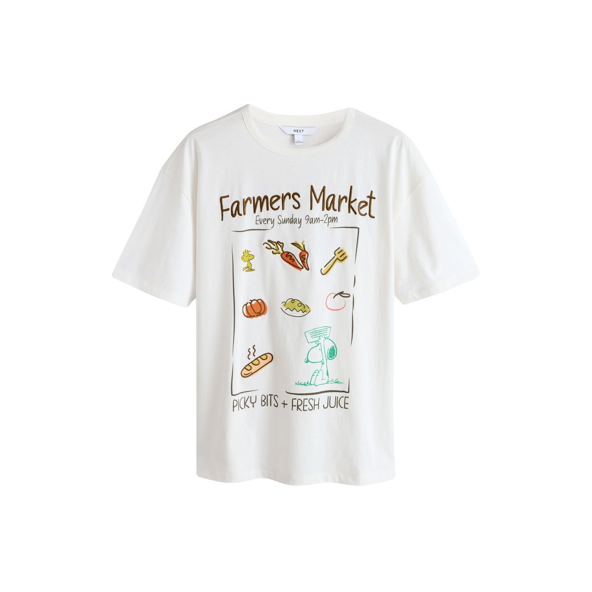 T-shirt à manches courtes et motif snoopy blanc écru, NEXT