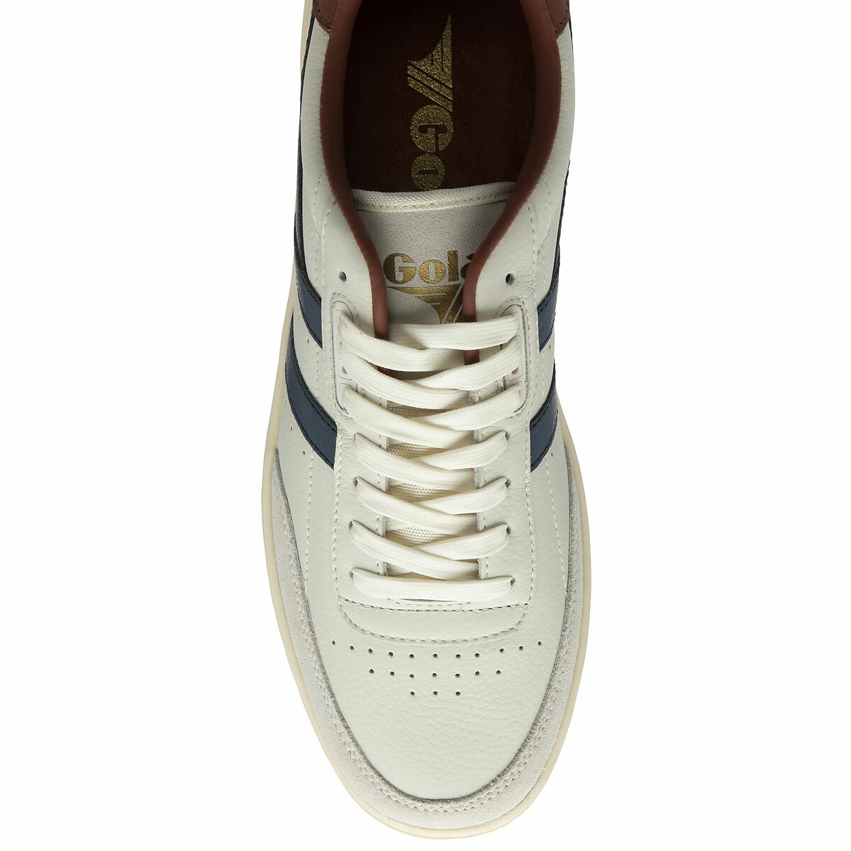 Baskets Contact Leather blanc/bleu marine, GOLA
