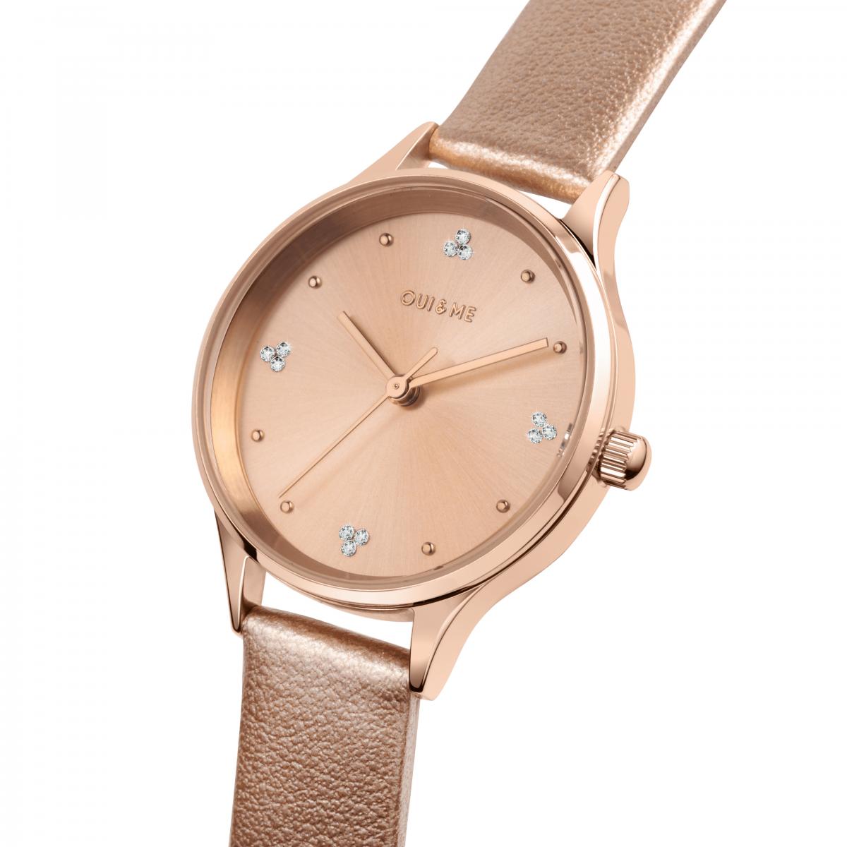 Montre Analogique En Acier Minette or rose, OUI & ME