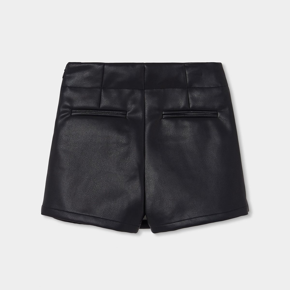 Jupe-short fille en simili cuir avec clous noir, BOBOLI