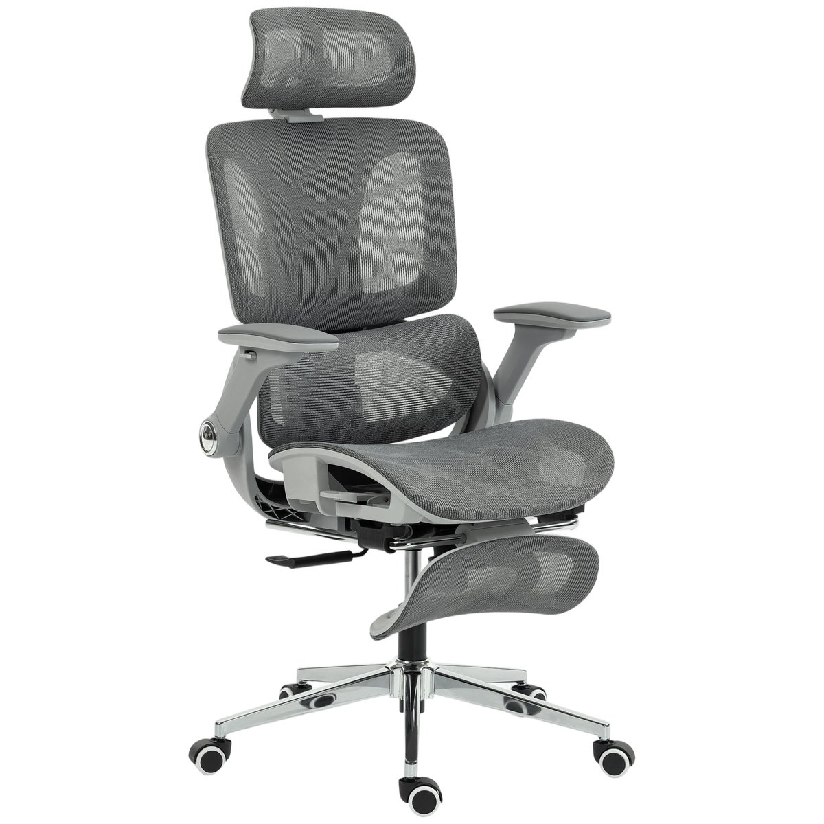 Chaise de bureau Maille (100% polyester) Gris gris, HOMCOM