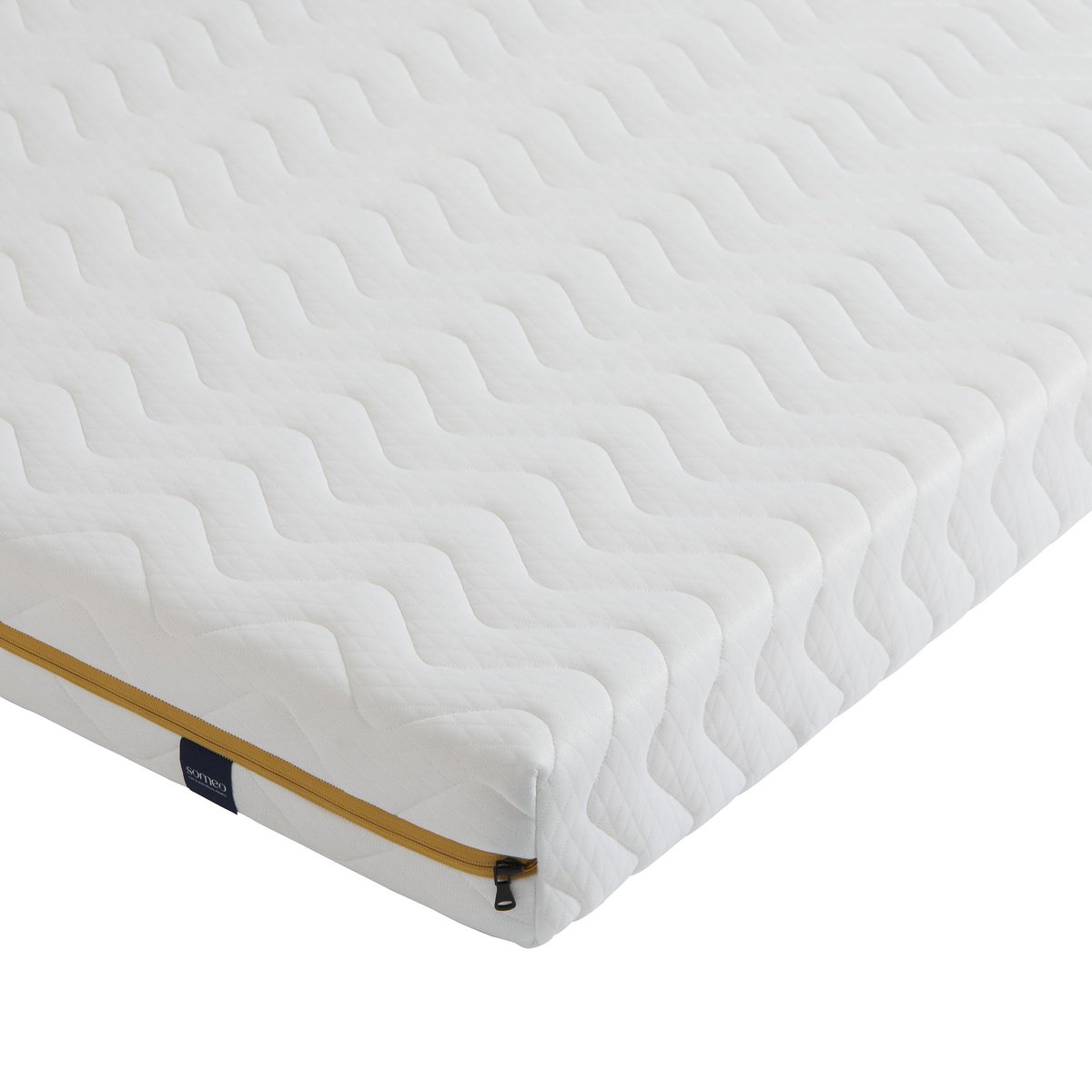 Ensemble matelas mousse, sommier et pieds Aurore 200 blanc, SOMEO
