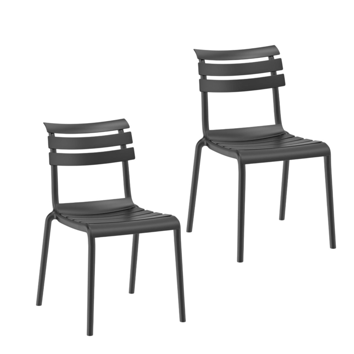 Chaise de jardin en plastique (lot de 2) LUGANO gris, PIER IMPORT