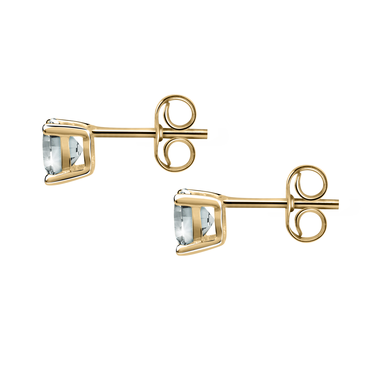 Boucles d'oreilles en or jaune 750 or jaune, BLUESPIRIT