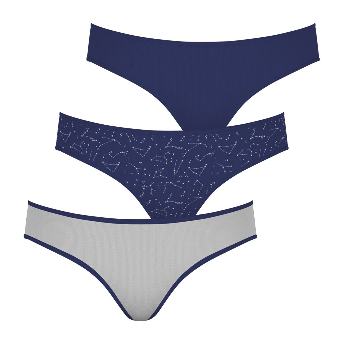 Slips, lot de 3, MODE gris-bleu, ATHENA