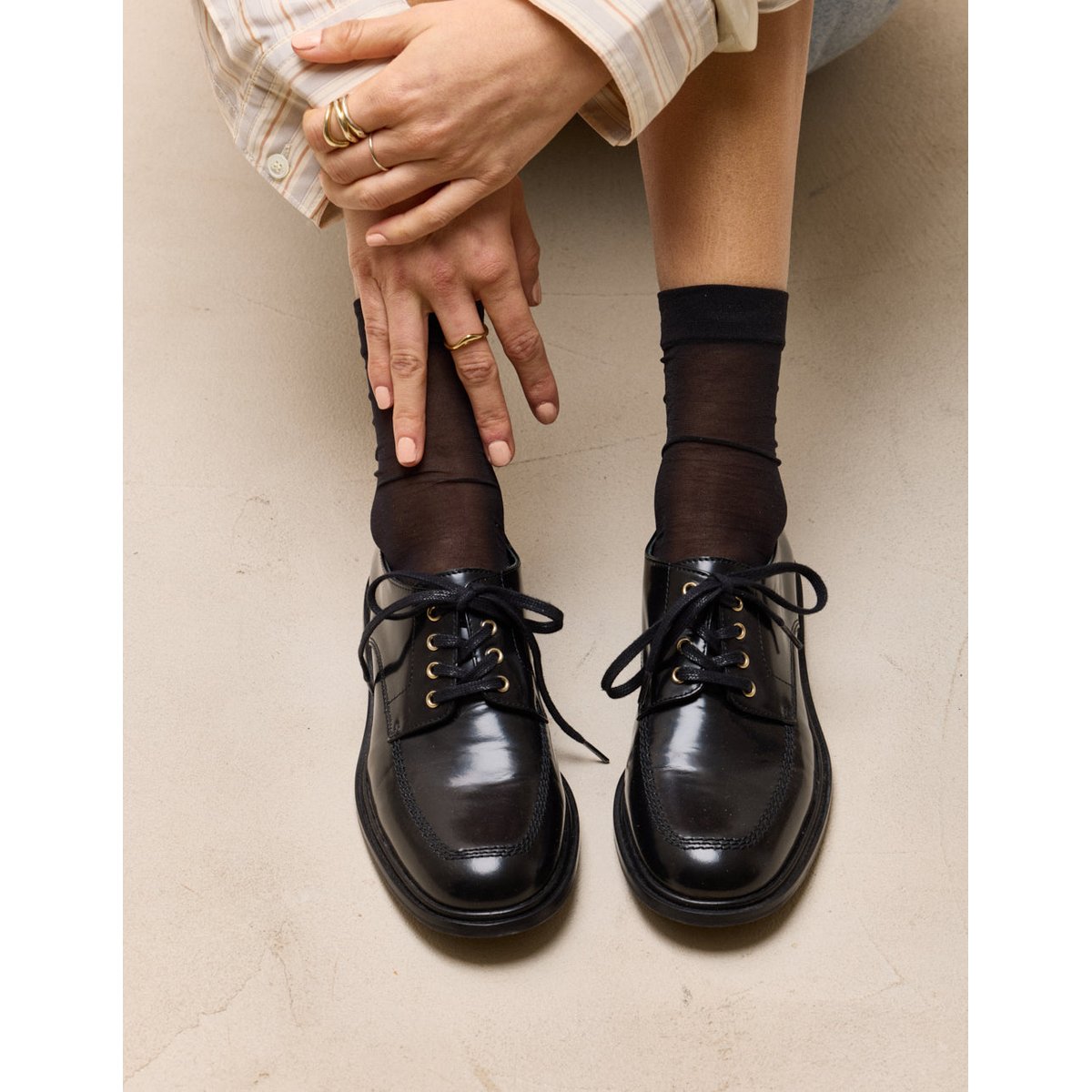Derbies LUVI cuir box noir, ODAJE