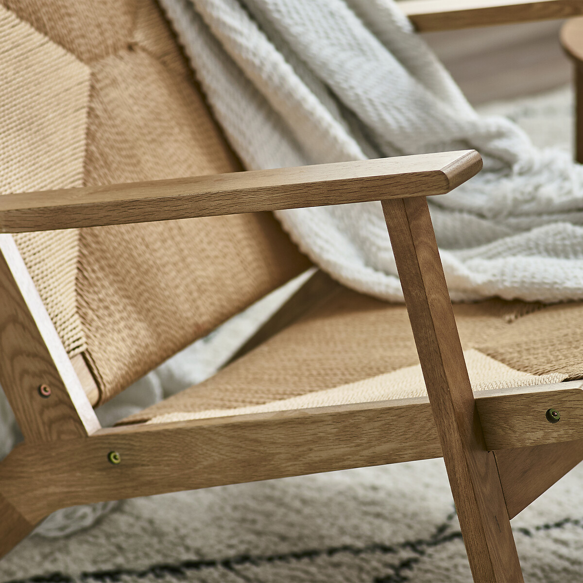 Ophelia Boho Oak Accent Chair oak, SO'HOME