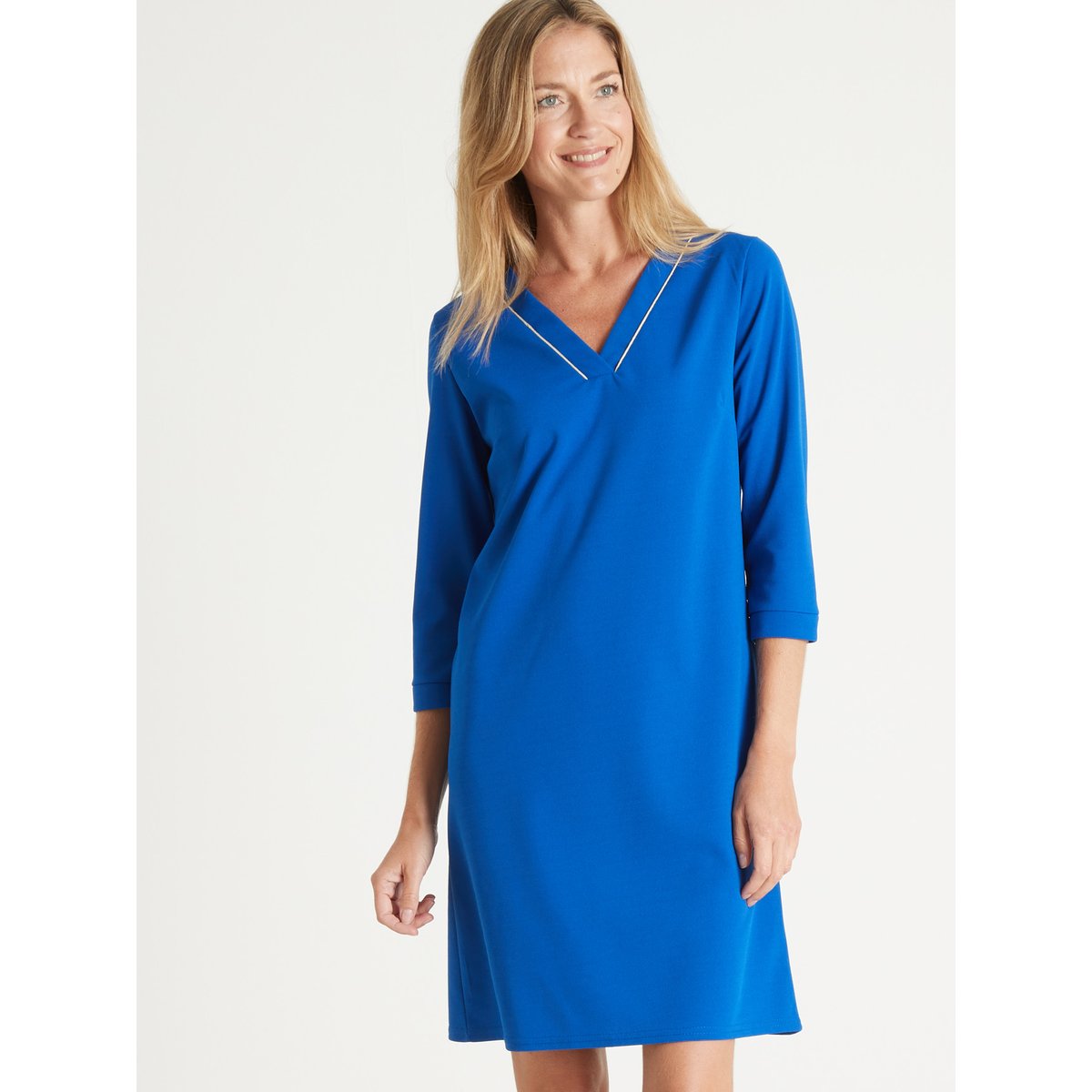 Robe housse maille fluide bleu cobalt, DAXON