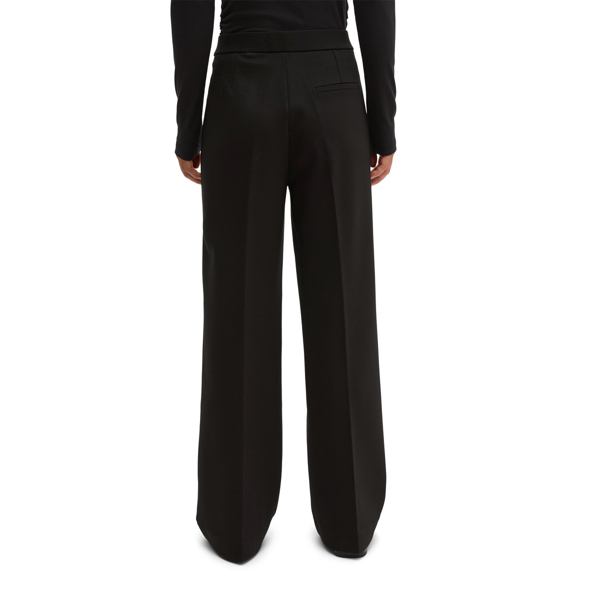 Pantalon en jersey à enfiler, coupe large en interlock doux noir, MARC O'POLO