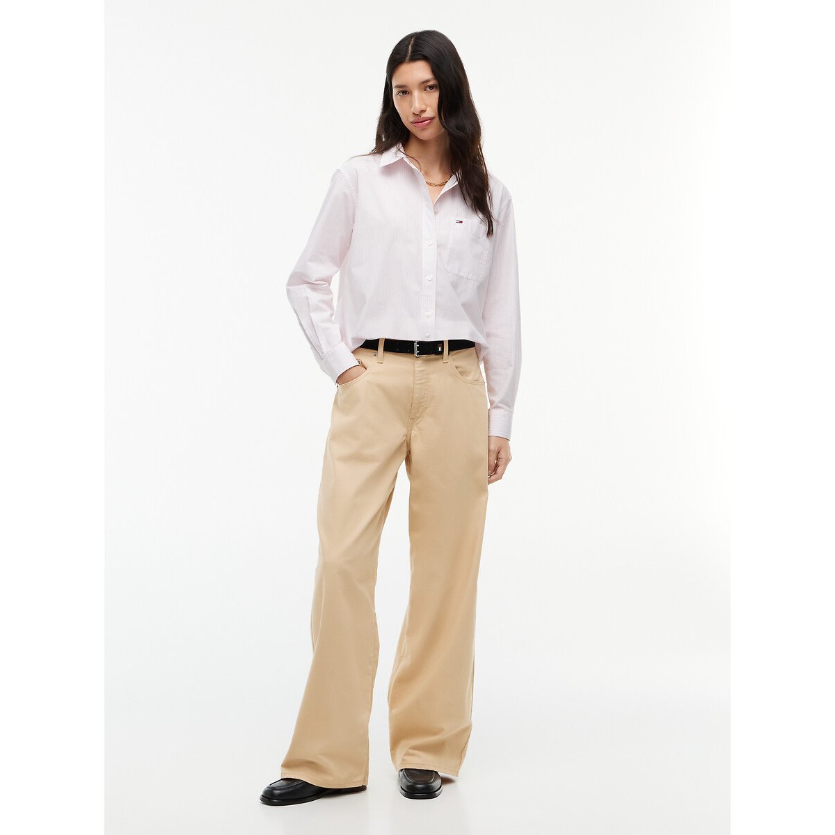 Chemise rayée manches longues rayé rose, TOMMY JEANS