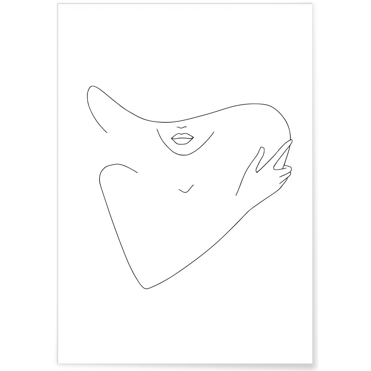 Affiche Line Art Face blanc, L'AFFICHERIE