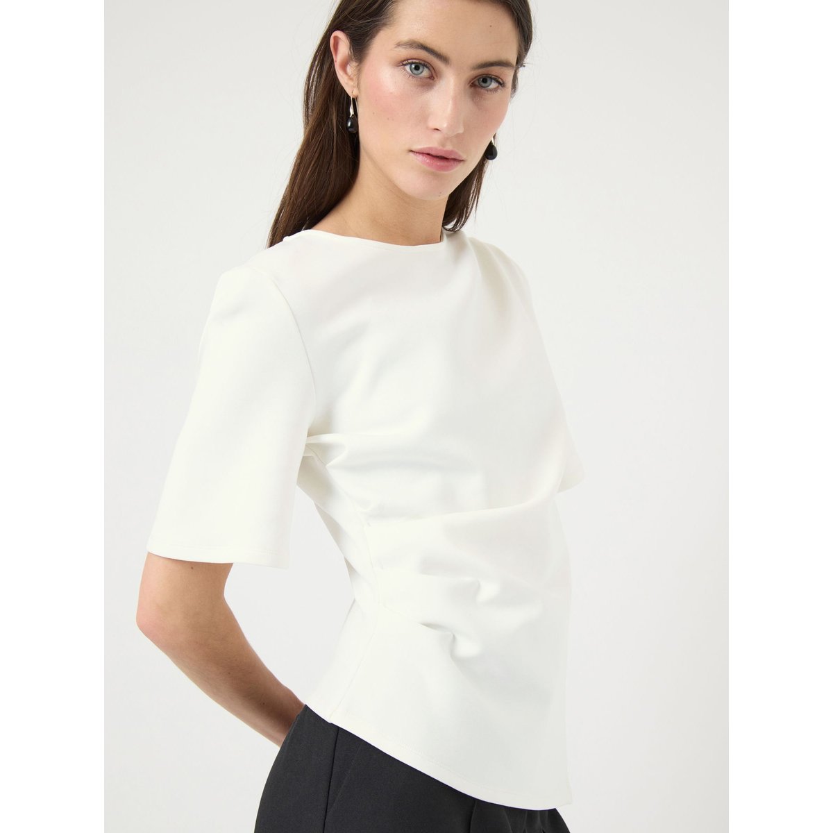 T-Shirt star white, YAS