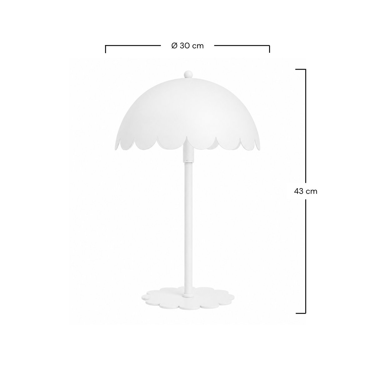Lampe à poser en métal H43 cm - FLOW blanc, MAISON PAVANE