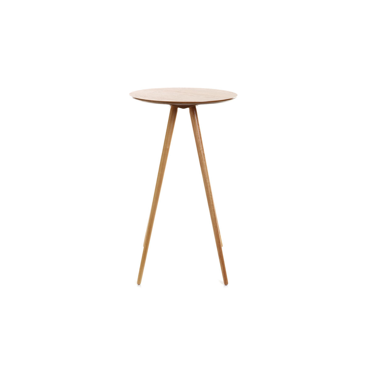 Table de bar ronde scandinave bois L60 cm NORDECO frêne, MILIBOO