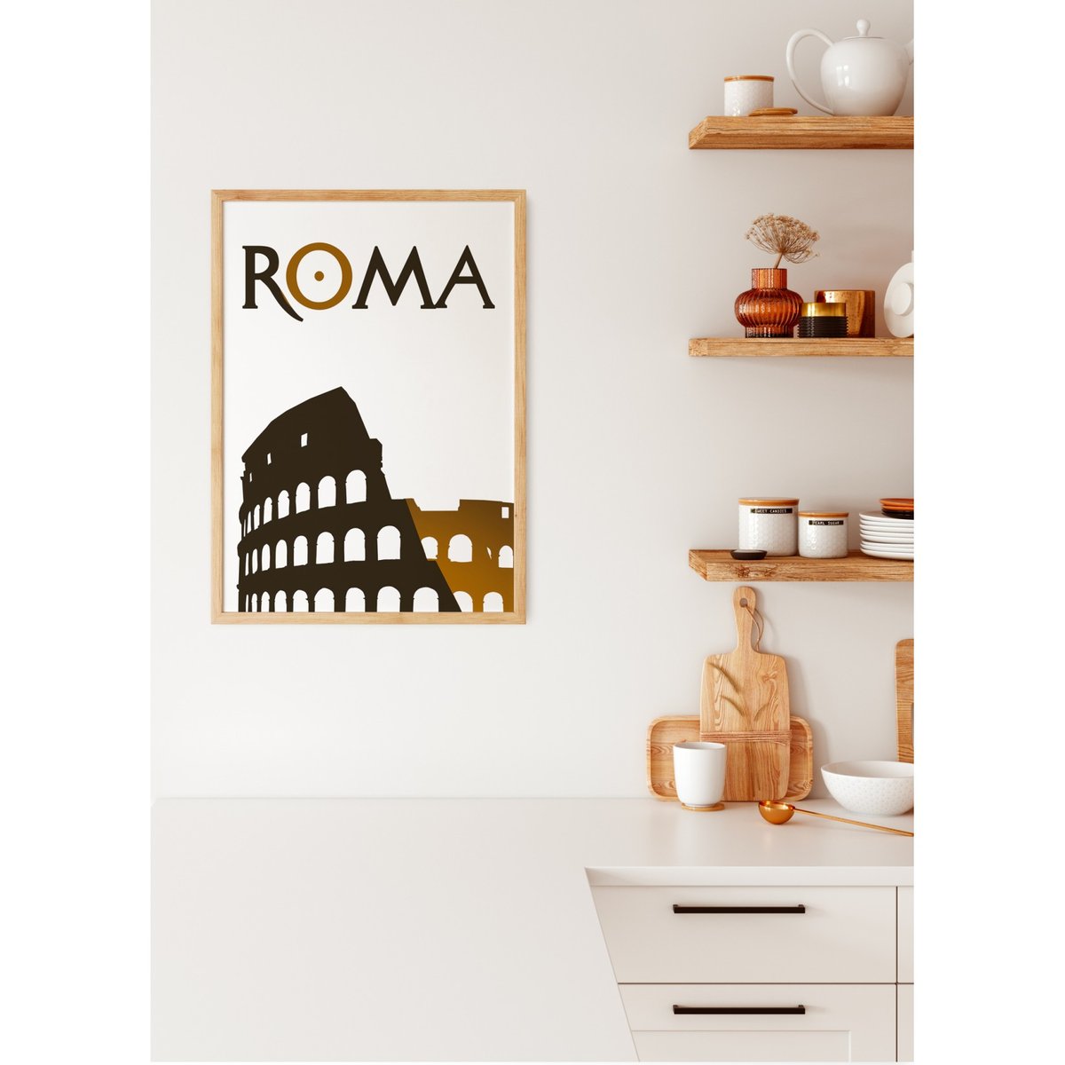 Poster Roma blanc, L'AFFICHERIE
