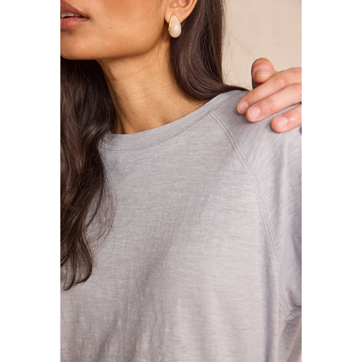 T-shirt unisexe à manches courtes chanvre et coton INTENSE pure bleached, Maison 123