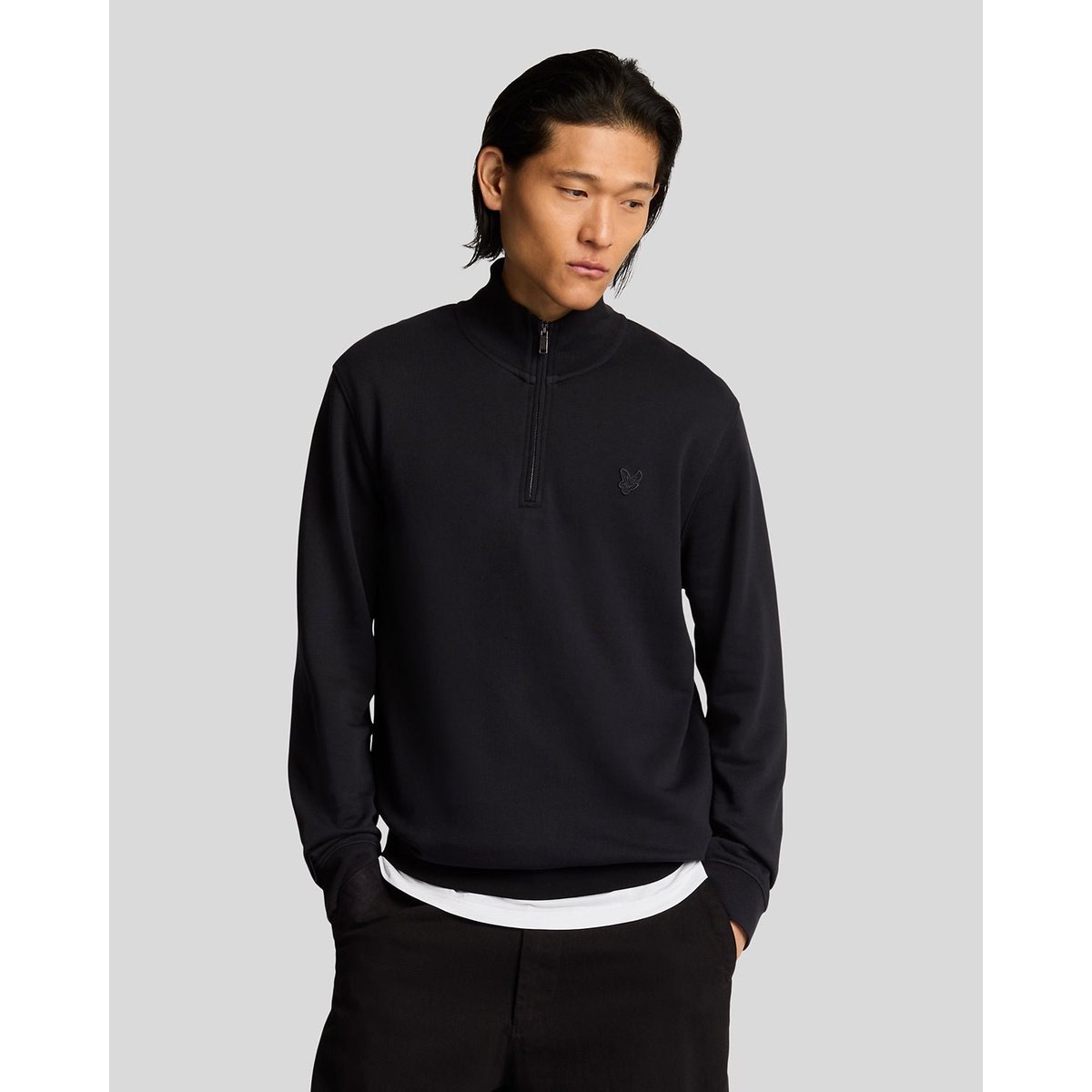 Sweat-shirt camionneur en coton noir jais, LYLE & SCOTT