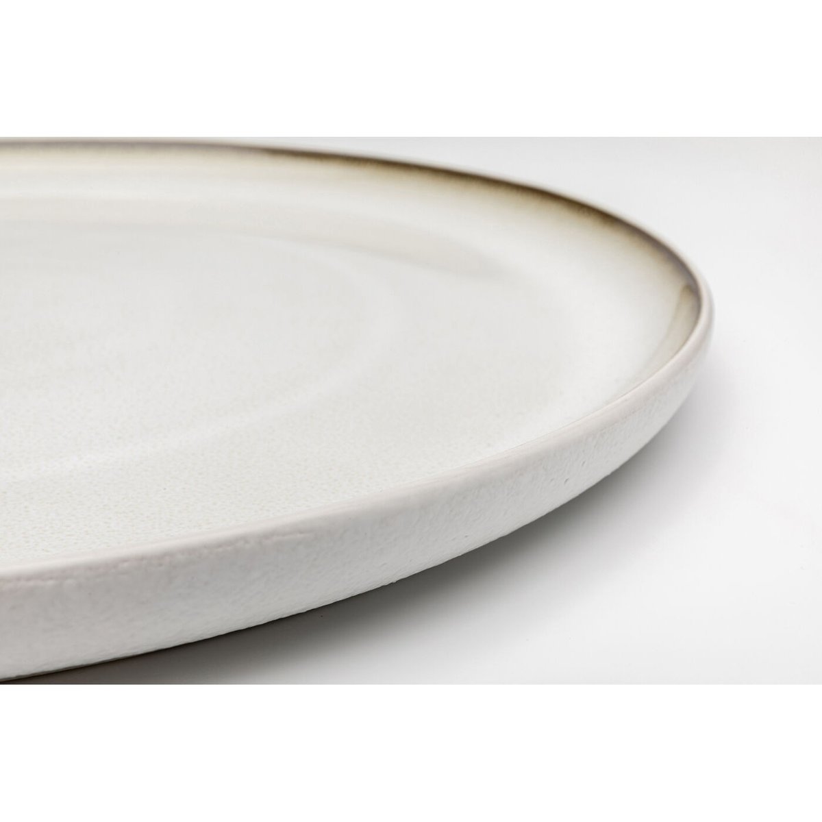 Lot de 4 assiettes plates en grès, ELIO blanc, KARE DESIGN