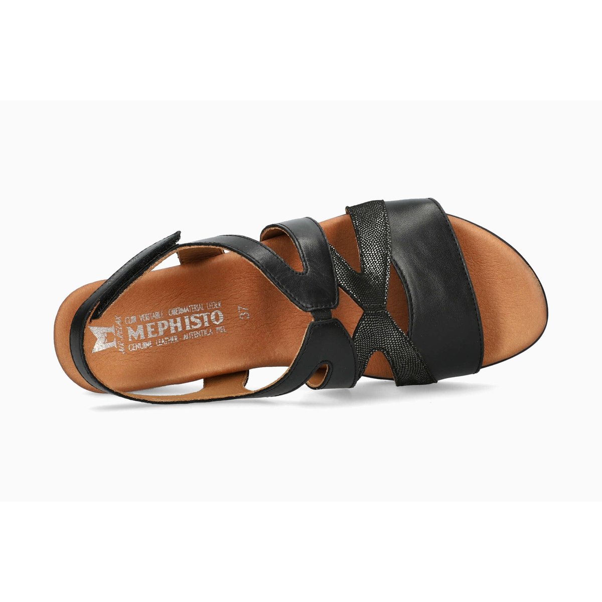 Sandales en cuir YNES noir 5146, MEPHISTO