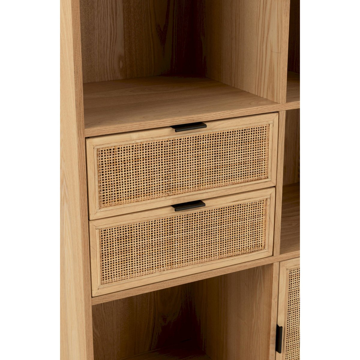 Armoire en bois et métal style contemporain bois naturel et métal noir, RECOLLECTION
