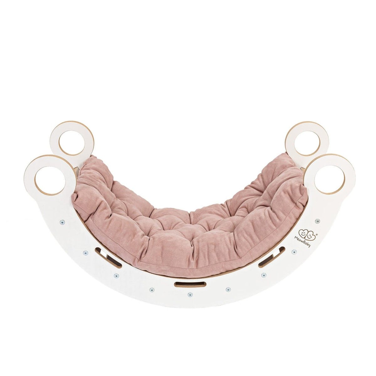 Arche Rocker d’éveil sans coussin rocker blanc avec coussin rose, MEOW BABY