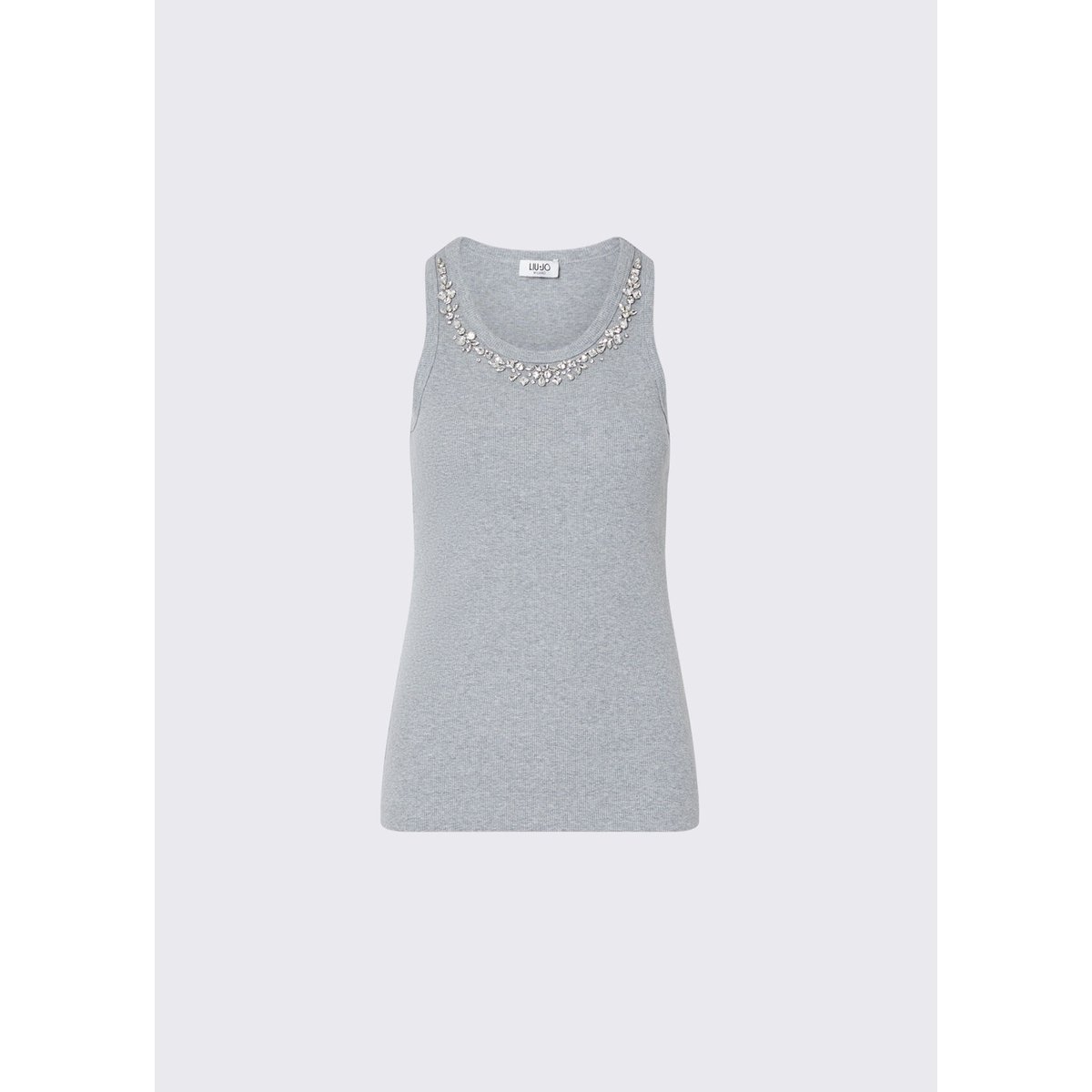 T-shirt avec décoration bijou gris, LIU JO