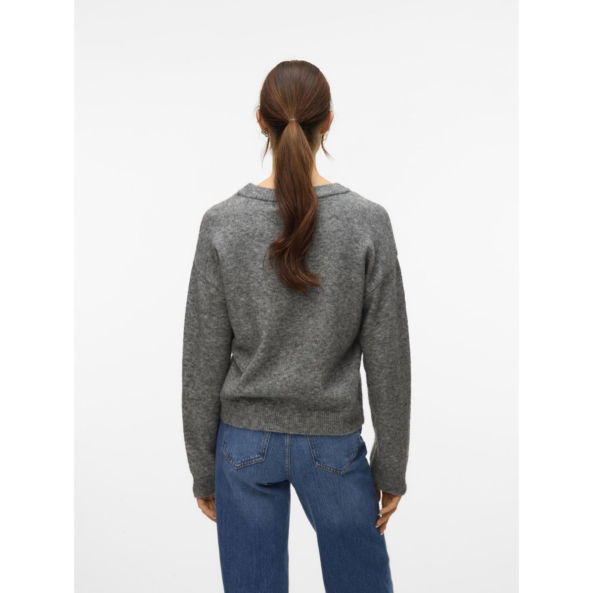 Pull En Maille medium grey melange, VERO MODA