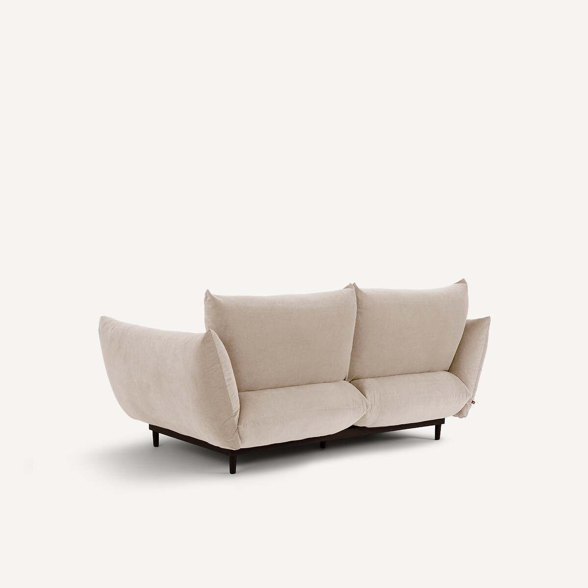 Canapé compact, 3 places, en velours stone, VITORIA avoine, AM.PM