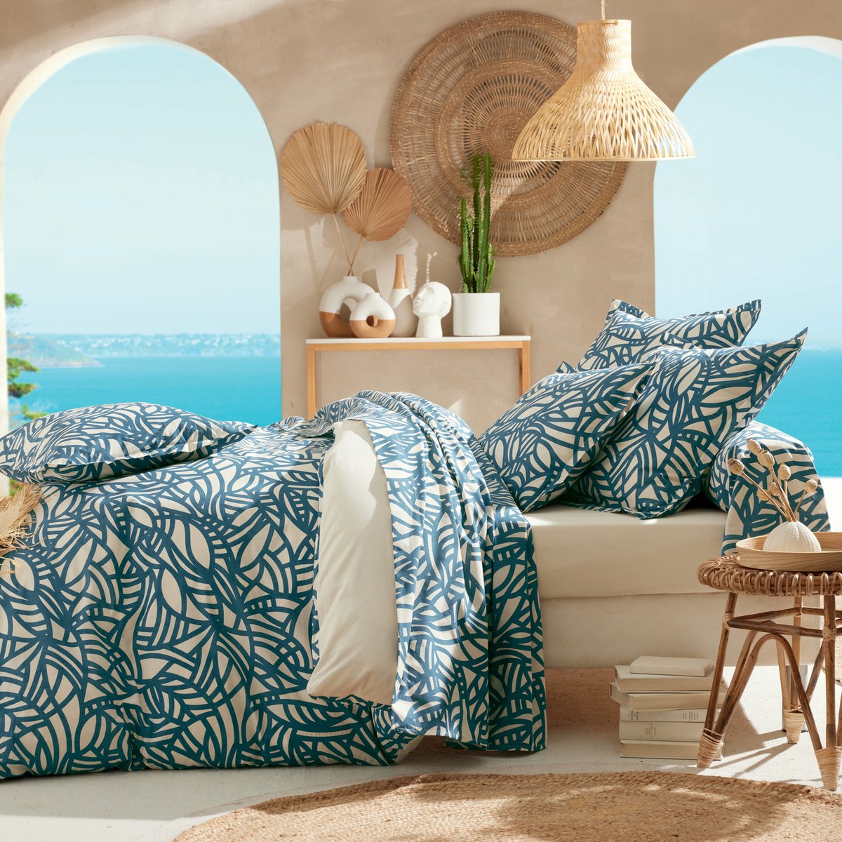 Drap coton - SERENA bleu, TRADILINGE