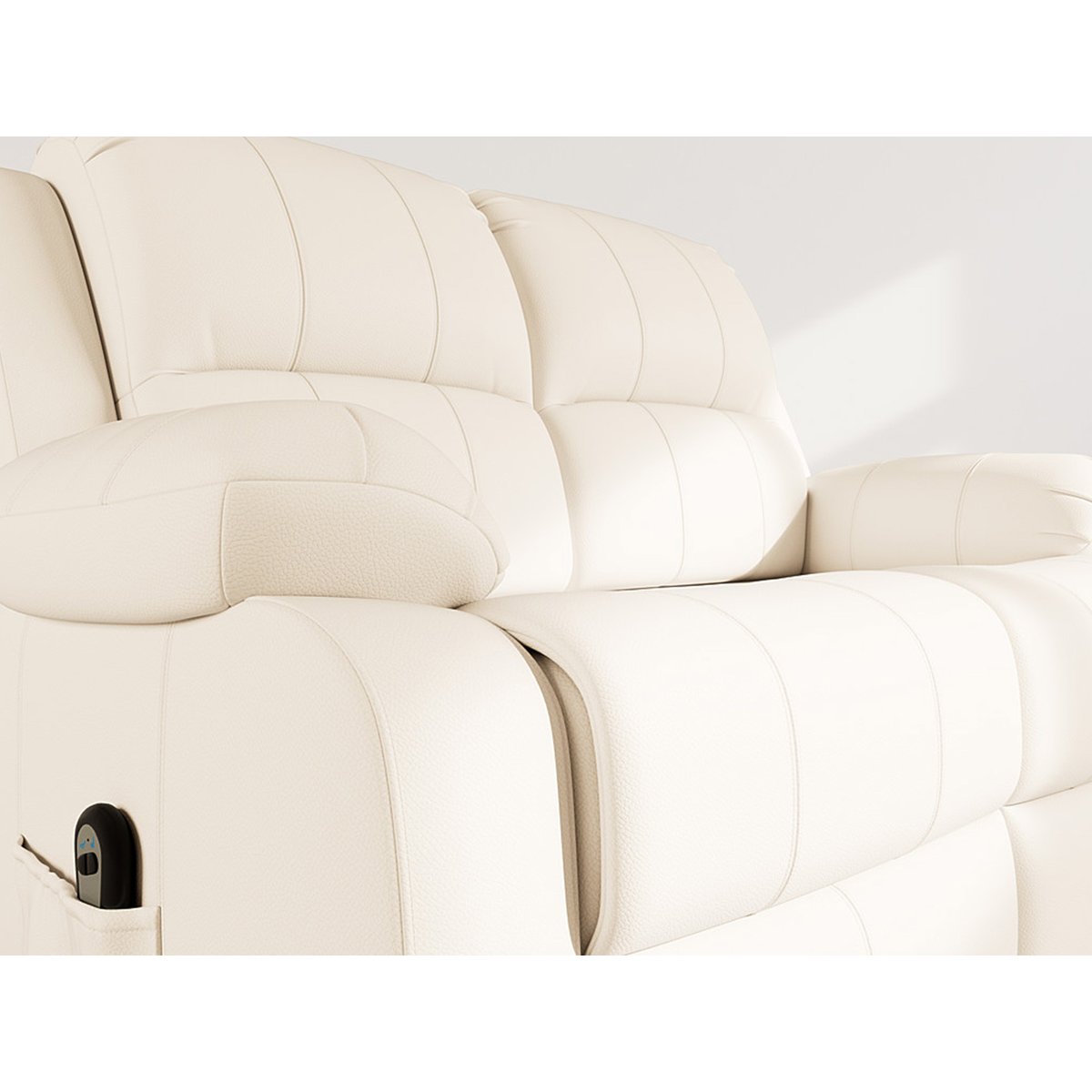 Canapé relax électrique en simili 2 places, ARMAND beige, BEST MOBILIER