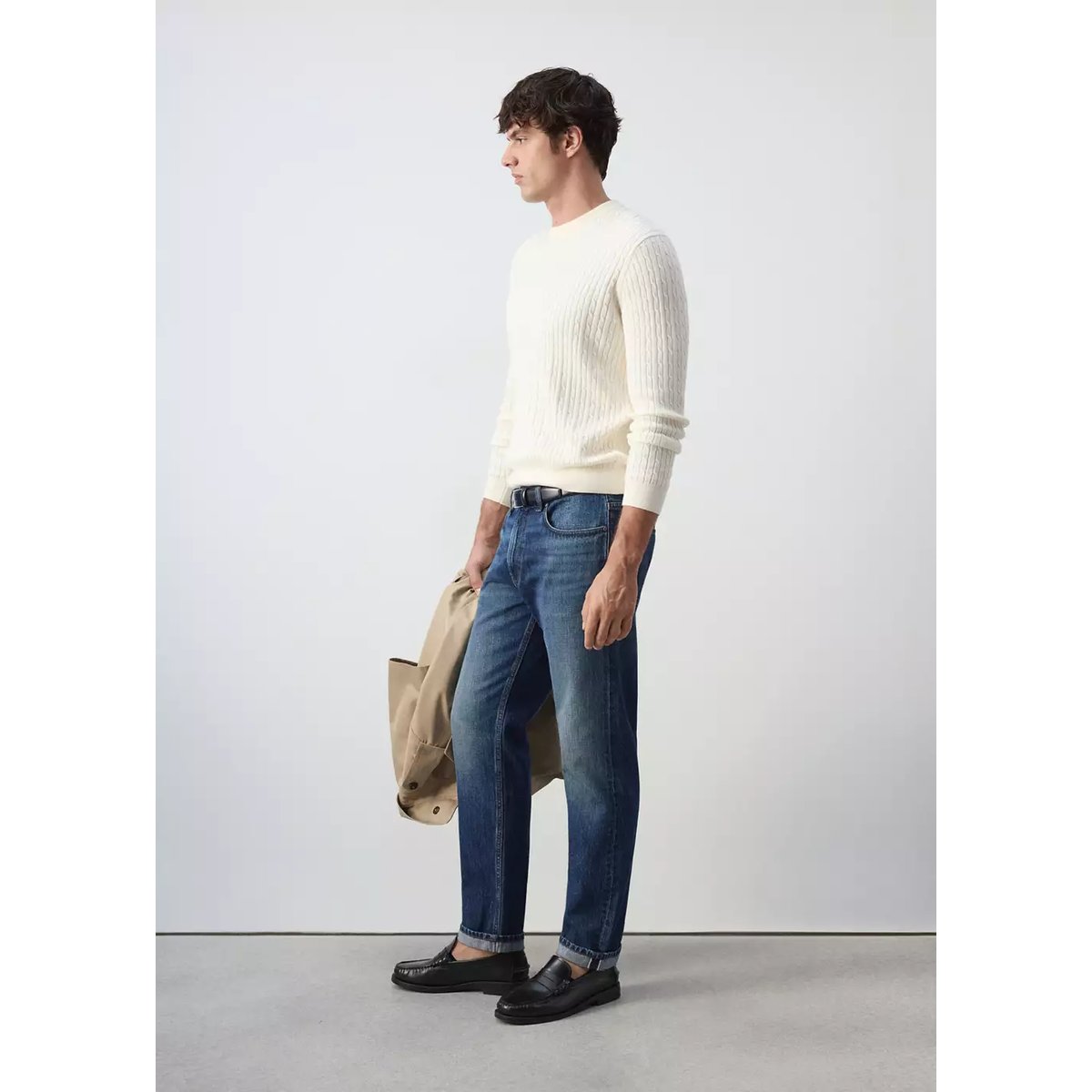 Jean regular fit 100 % coton bleu moyen, MANGO MAN