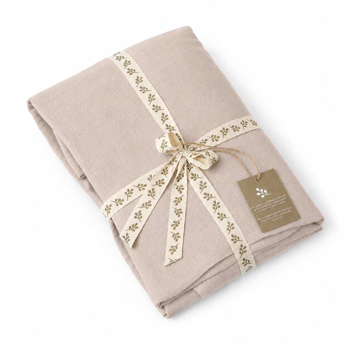 Taie d'oreiller (x2) lin lavé ADELE Made in Europe beige clair, FEBRONIE