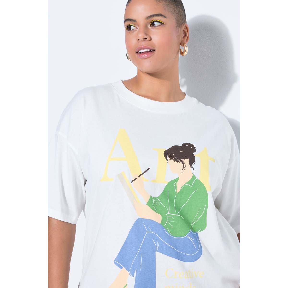 T-shirt oversize, motif s blanc cassé, STUDIO UNTOLD