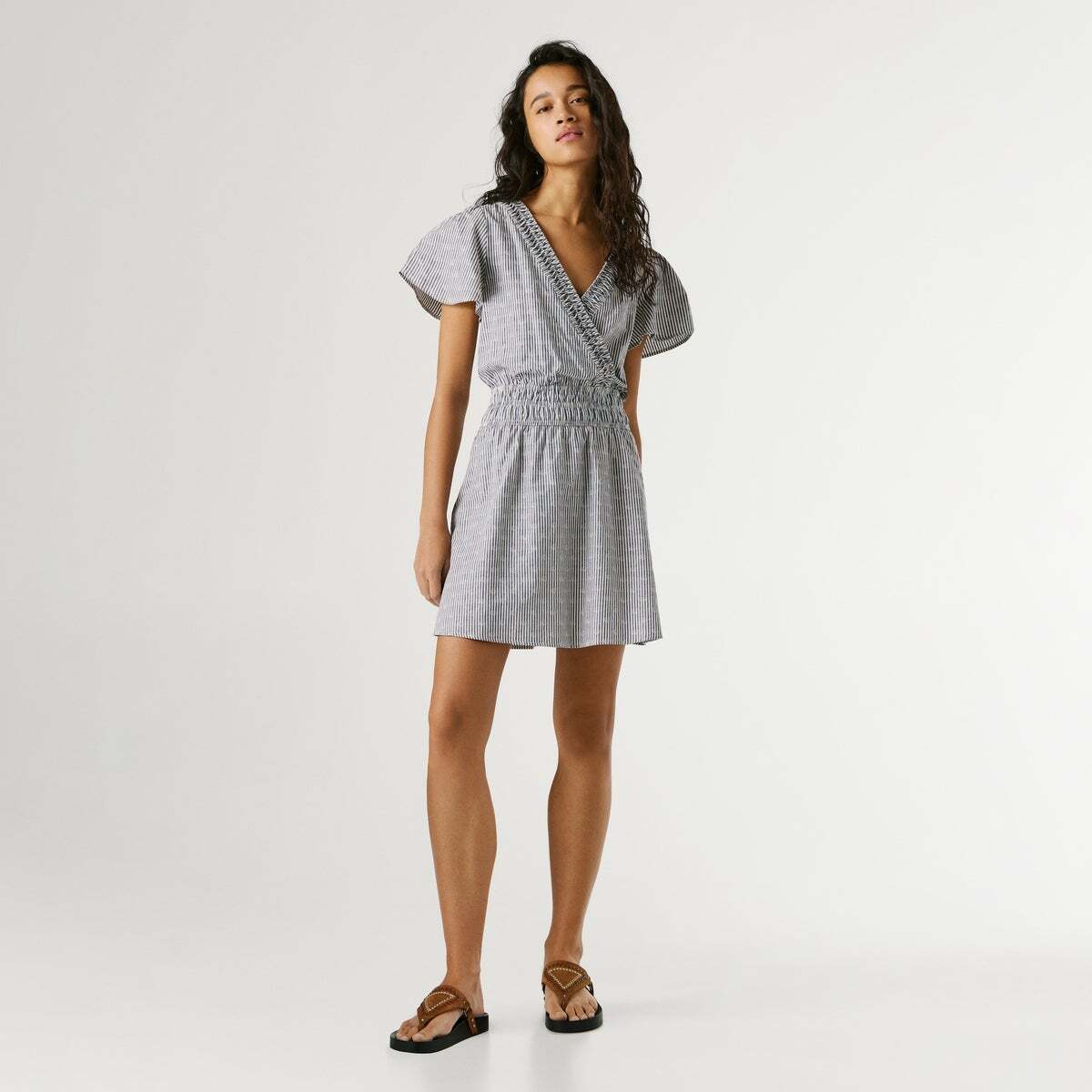 Robe Courte À Rayures bleus de l'union, PEPE JEANS