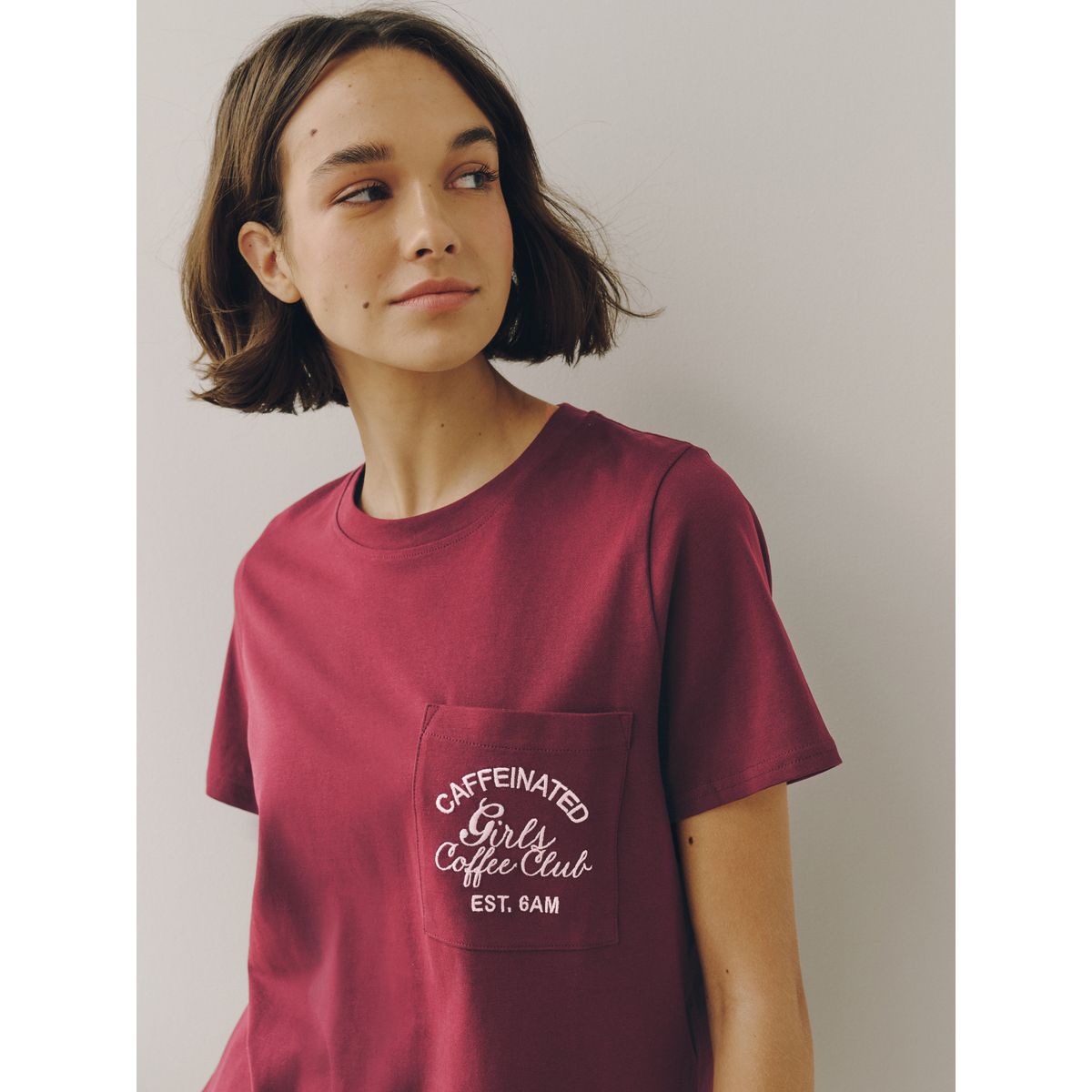 Ensemble pyjama avec short en coton rayures ondulées rouge bordeaux/rose, NEXT
