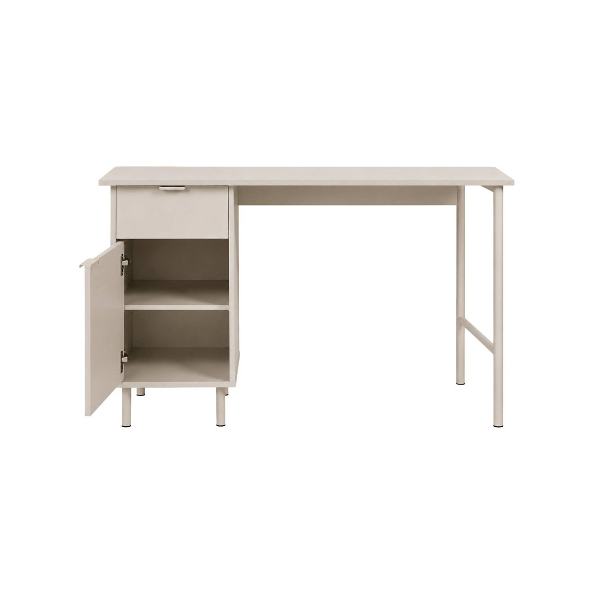 Bureau décor bois et métal 1 tiroir 1 porte ELLIE beige, SWEEEK