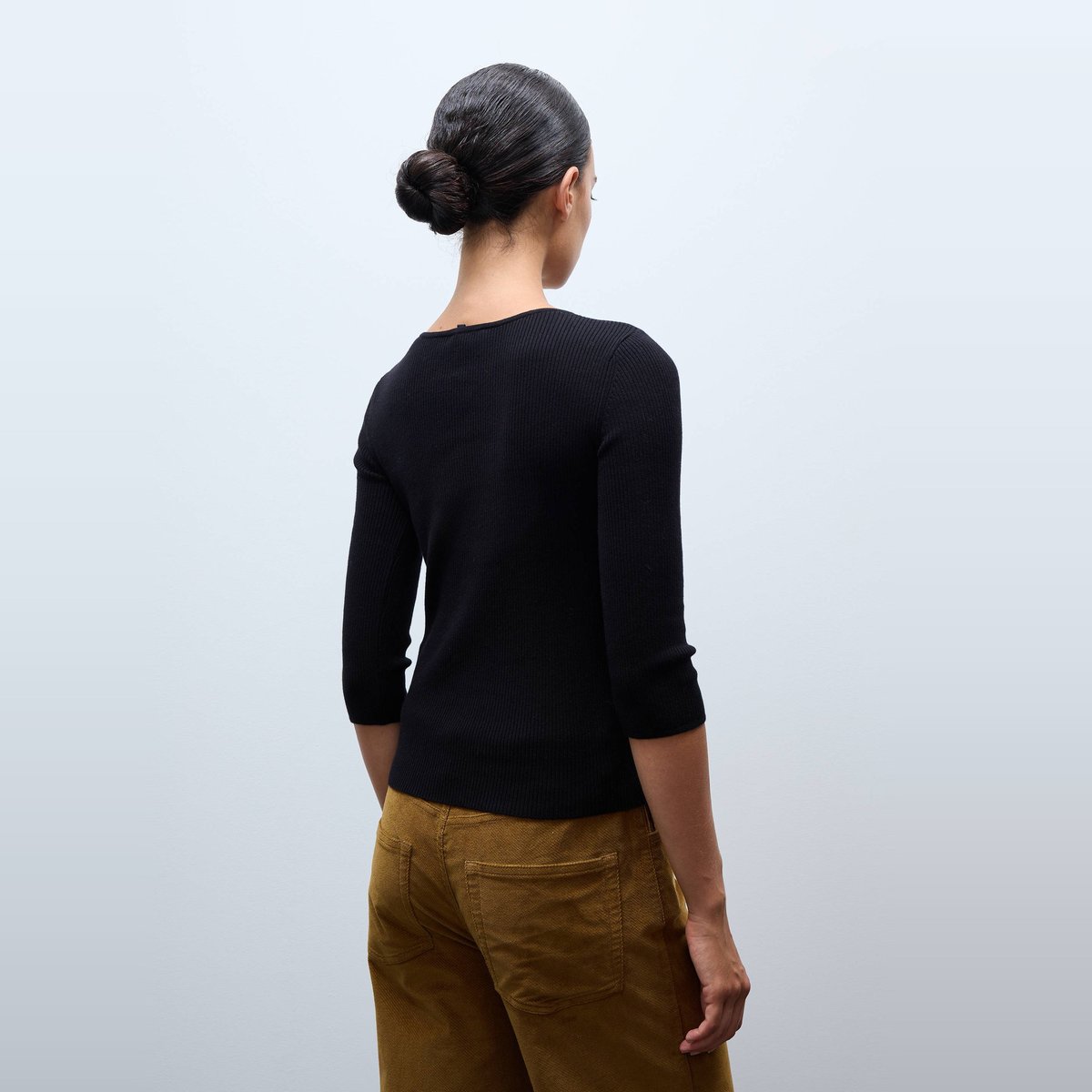 Cardigan manches longues boutonné noir, MONOPRIX