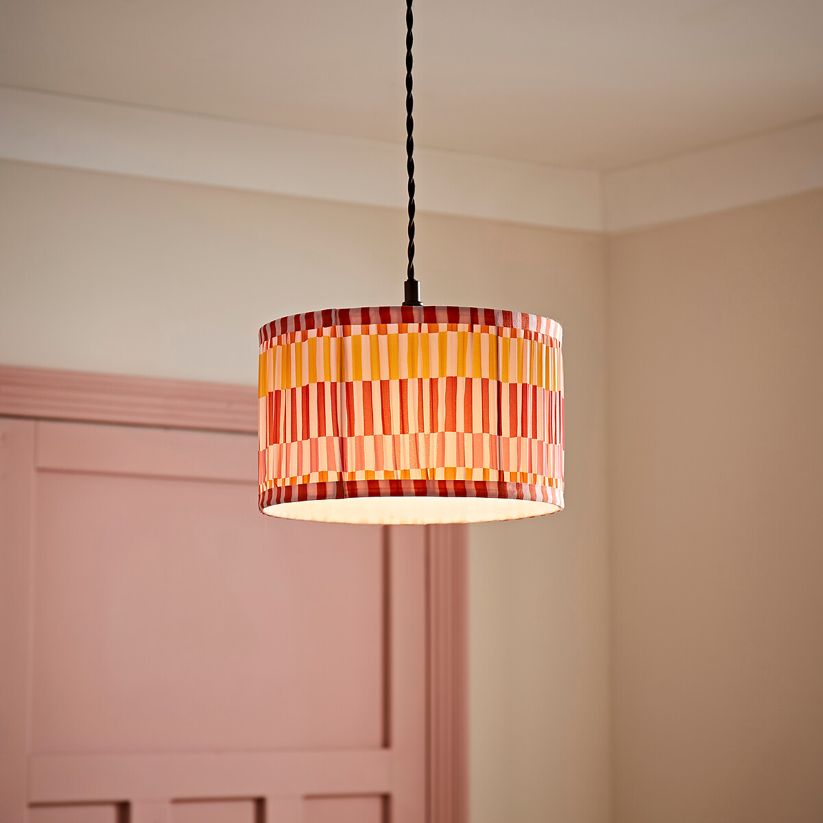 25cm Roxie Striped Pleated Easy Fit Shade multi-coloured, SO'HOME