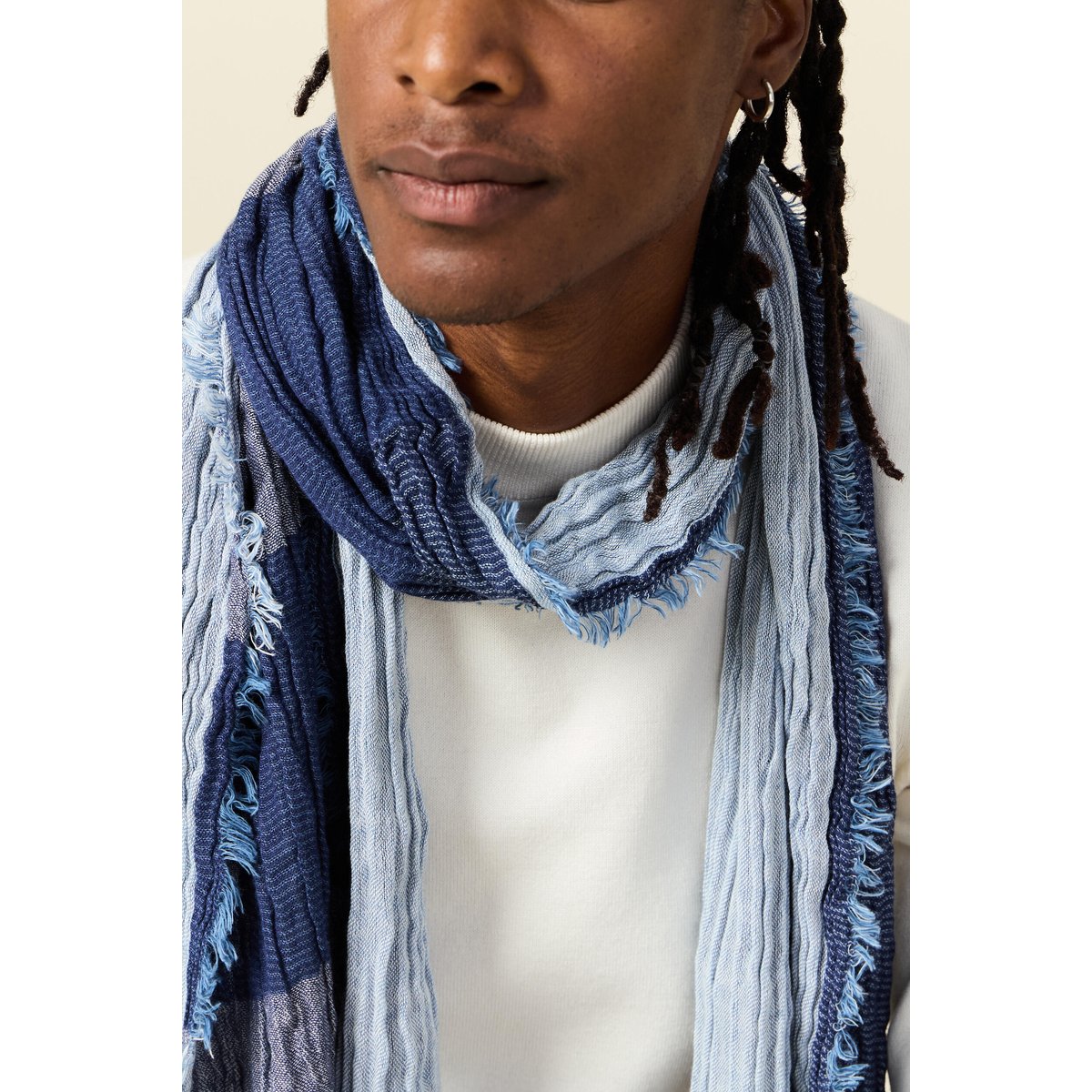 Foulard froissé bleu marine, BONOBO